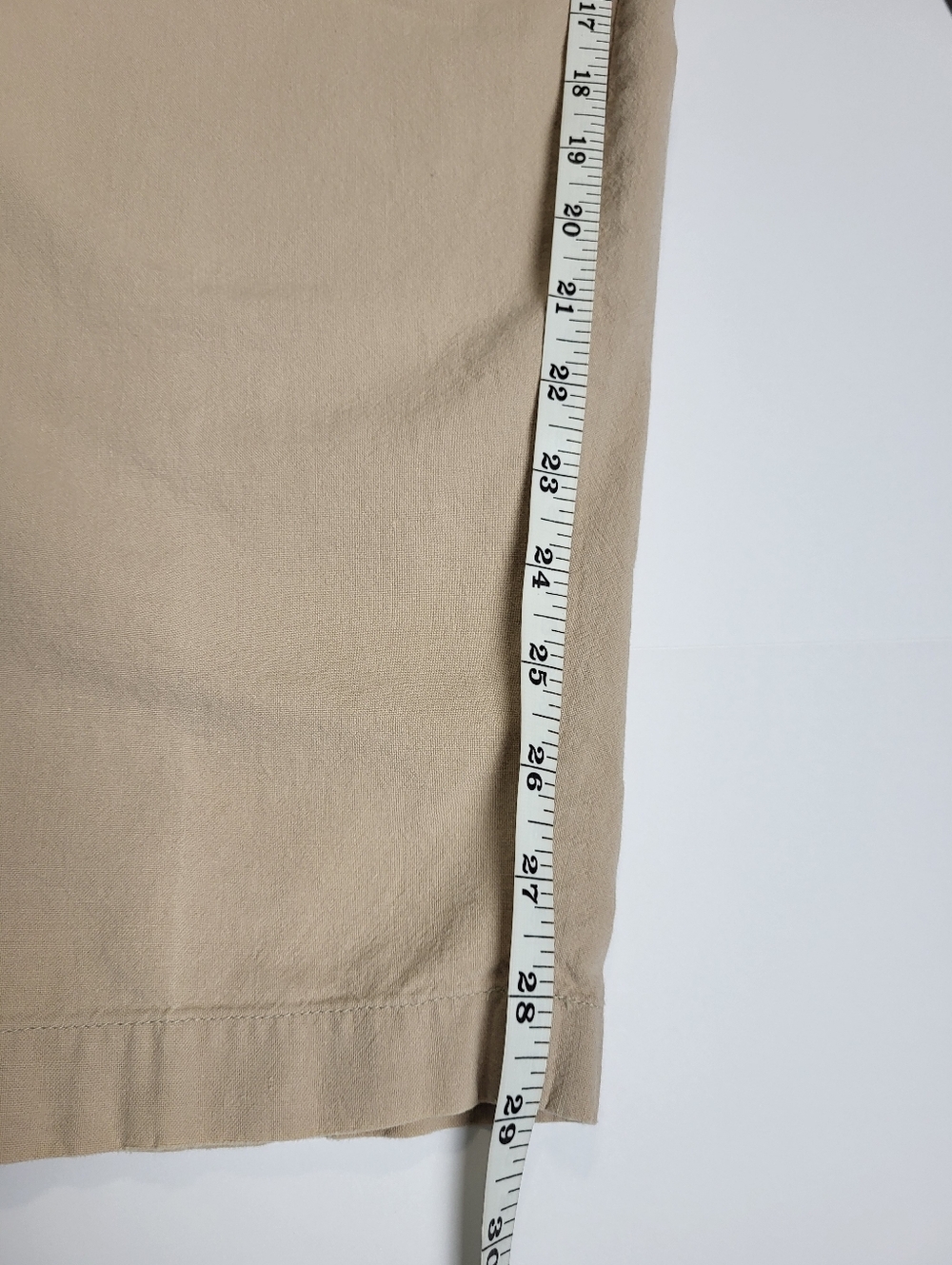 LL Bean Pull On‎ Khaki Pants Elastic Waist Cotton Women's Size Medium Tall Large - Picture 3 of 9